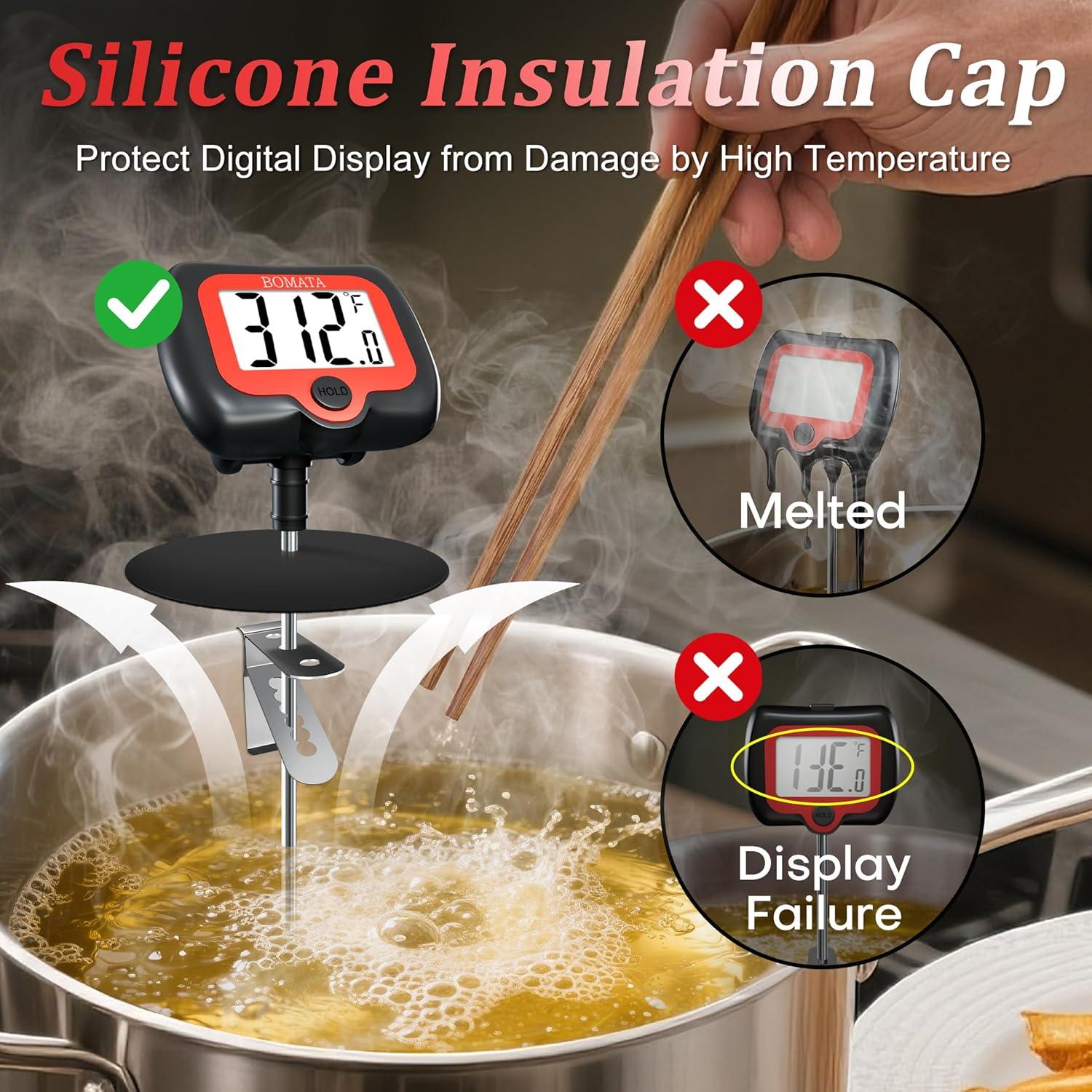 Termómetro Digital de Caramelo BOMATA TL501 con Clip y Pantalla Rotativa