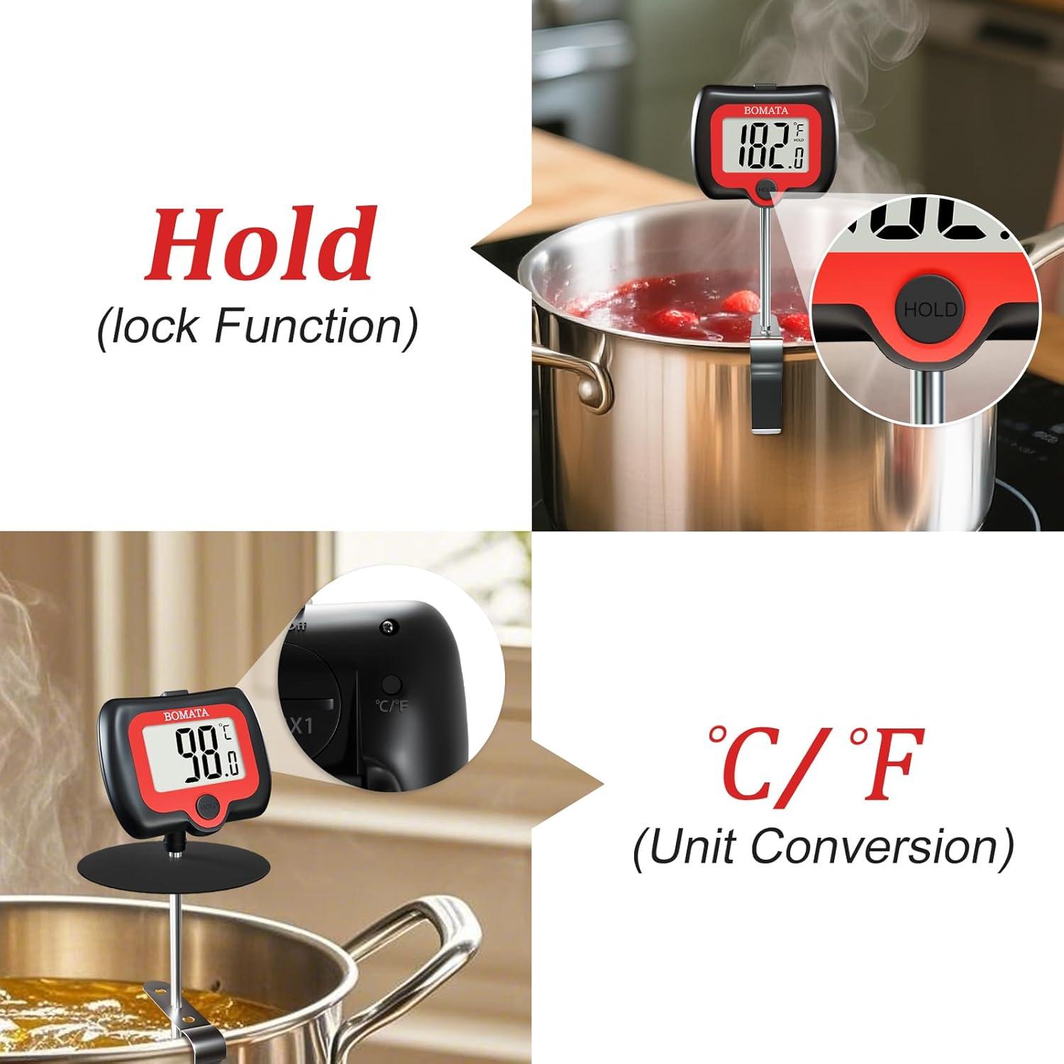 Termómetro Digital de Caramelo BOMATA TL501 con Clip y Pantalla Rotativa