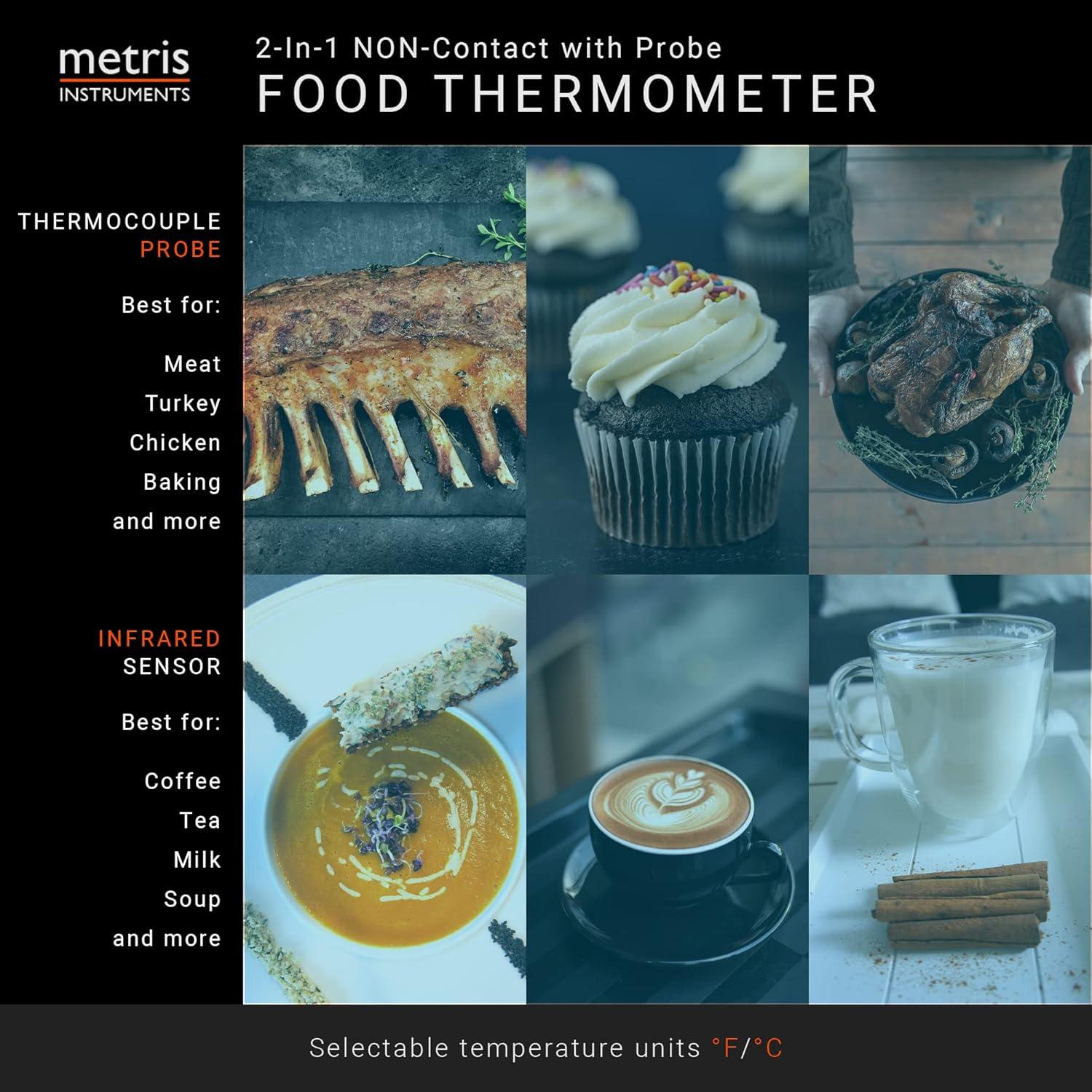 Termómetro Digital de Cocina Metris TCT303F Infrarrojo y Sonda