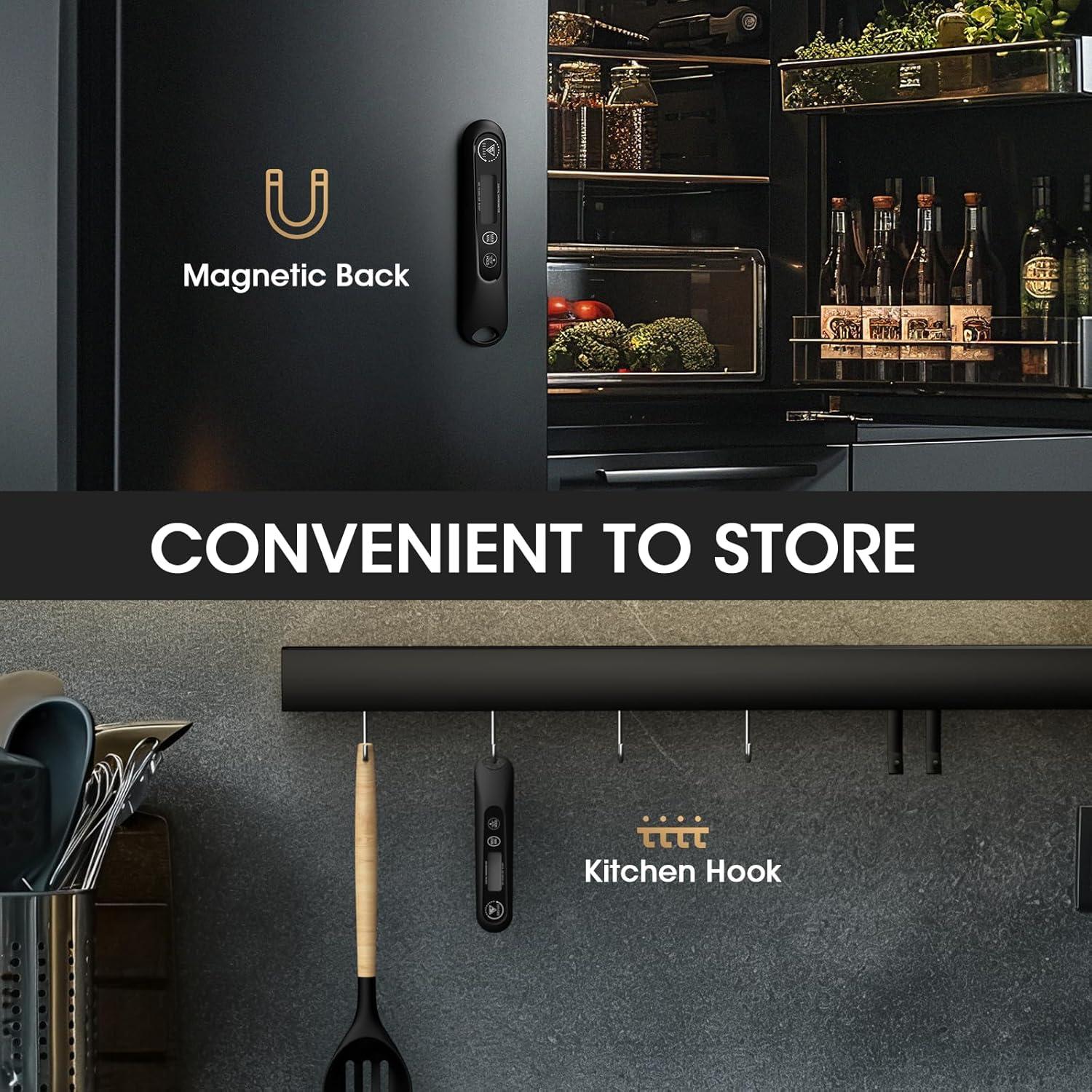 Termómetro Digital de Carne DOQAUS con Sonda Plegable y Retroiluminación