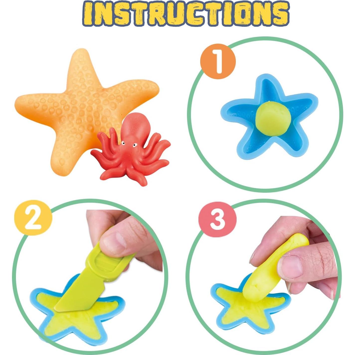 VConejo Juguetes de Masa Colorida Set Oceánico 181g