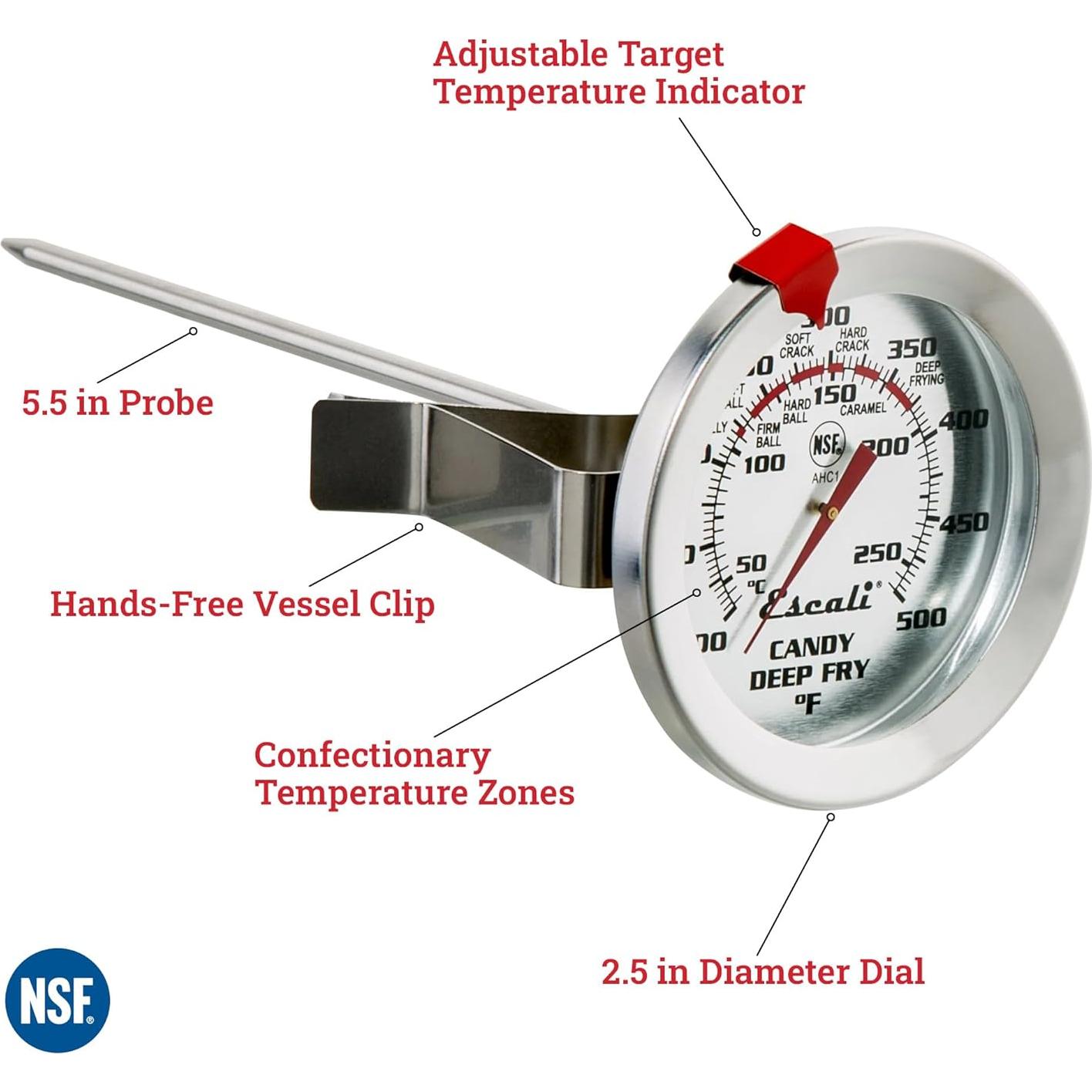 Termómetro de Acero Inoxidable Escali AHC1 para Dulces y Freír