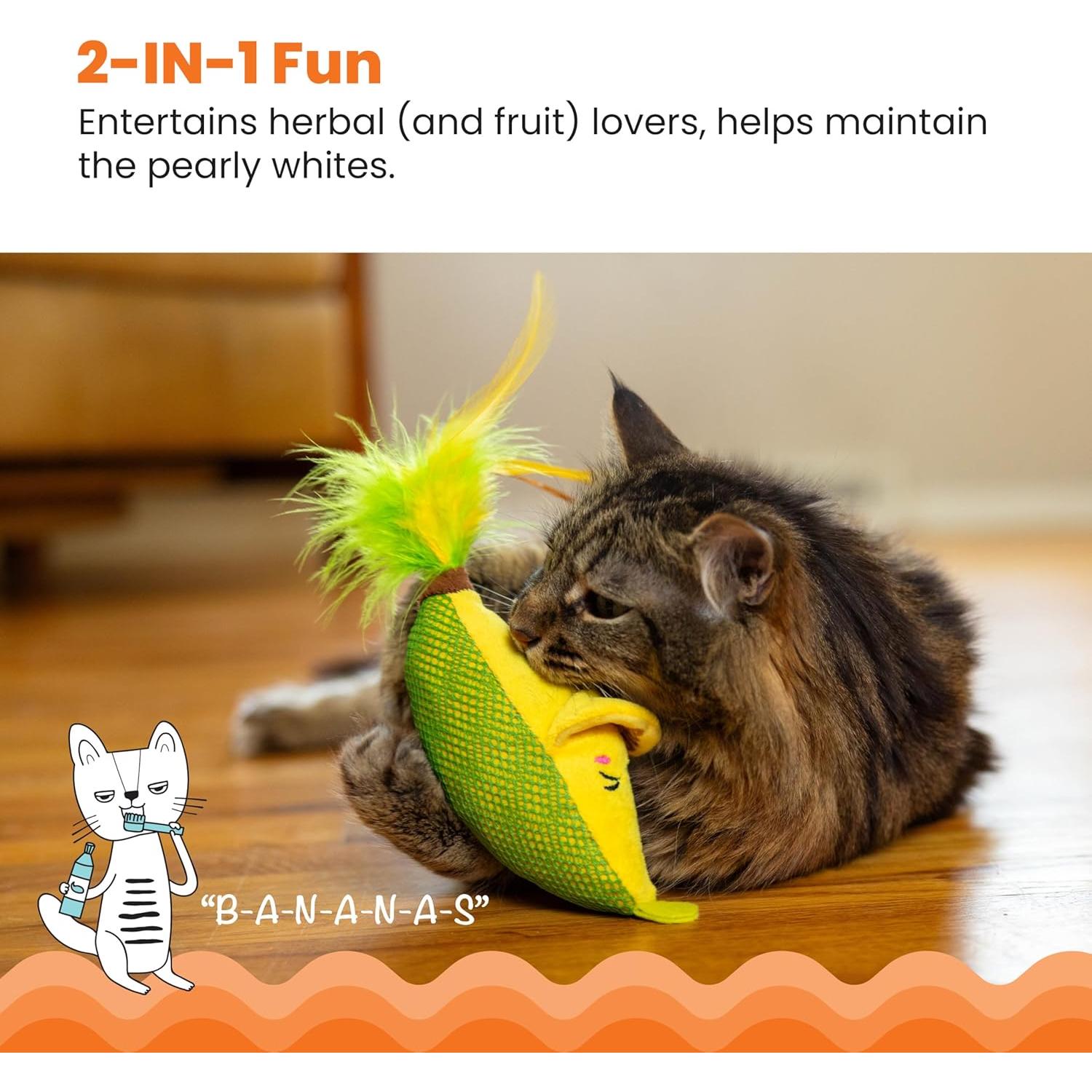 Juguete Dental para Gato Outward Hound Banana Kicker