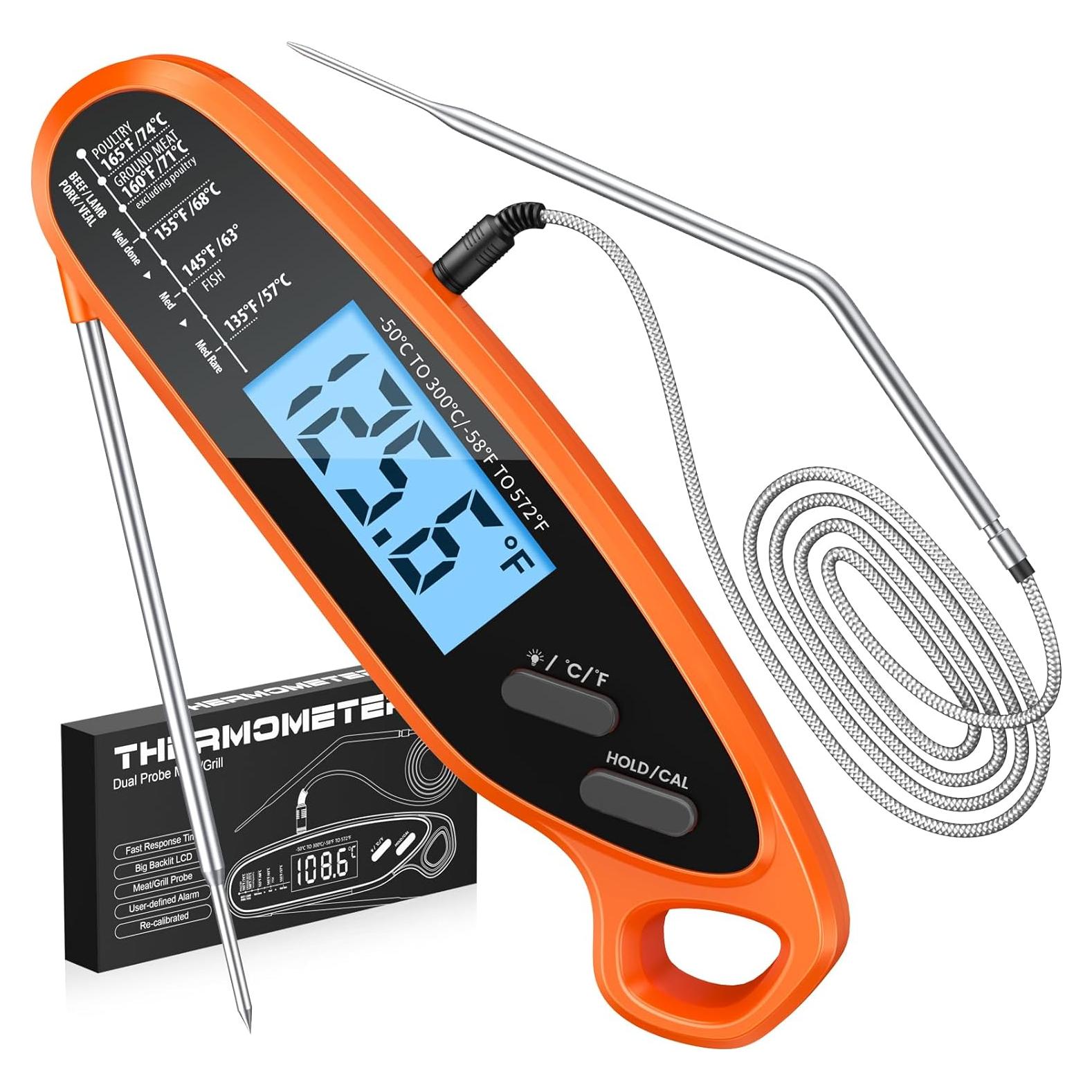 Termómetro Digital de Carne Otemly con Doble Sonda y Pantalla LCD