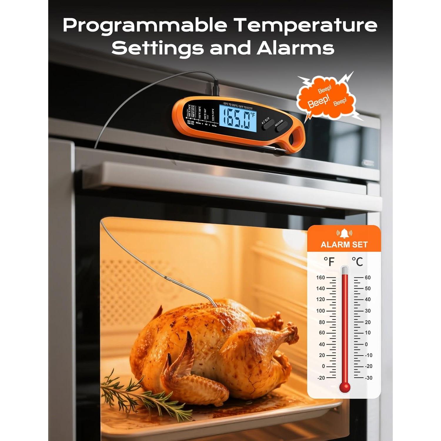 Termómetro Digital de Carne Otemly con Doble Sonda y Pantalla LCD