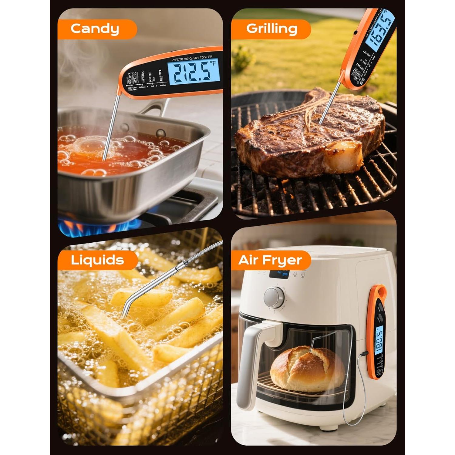 Termómetro Digital de Carne Otemly con Doble Sonda y Pantalla LCD