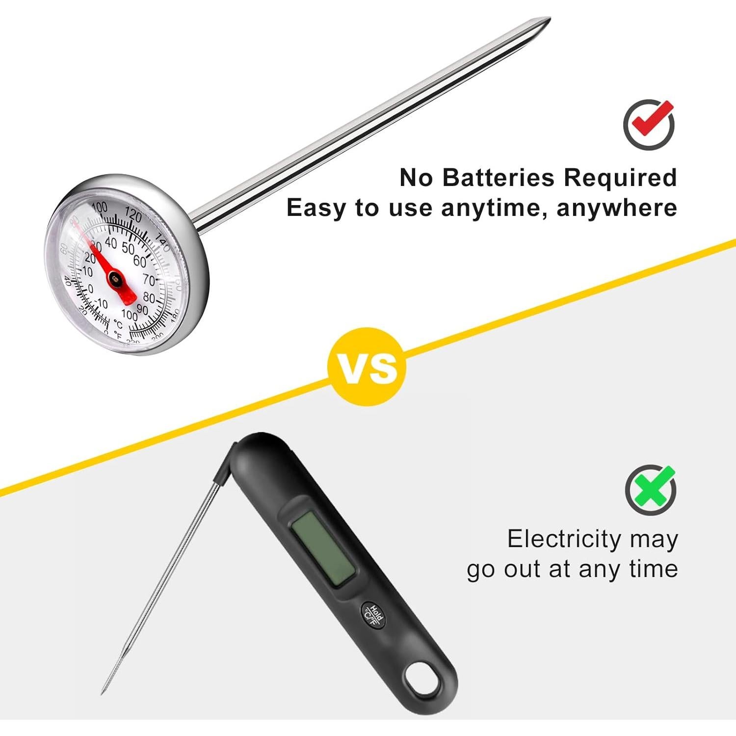 Termómetro de carne Hawgiman 15.24 cm acero inoxidable