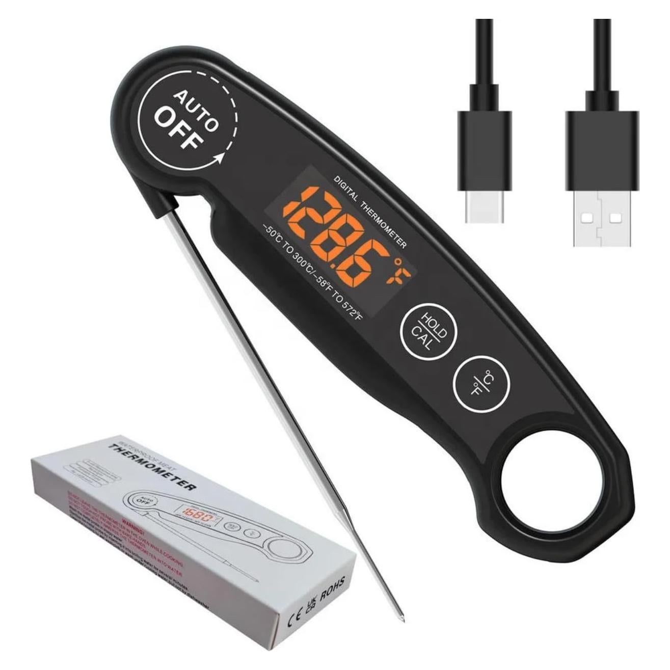 Termómetro de Carne Recargable W.K.A - Lectura Instantánea 3-4s