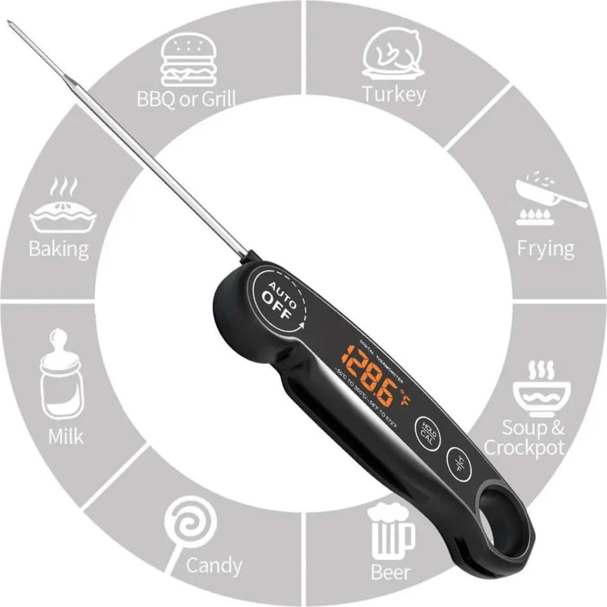 Termómetro de Carne Recargable W.K.A - Lectura Instantánea 3-4s