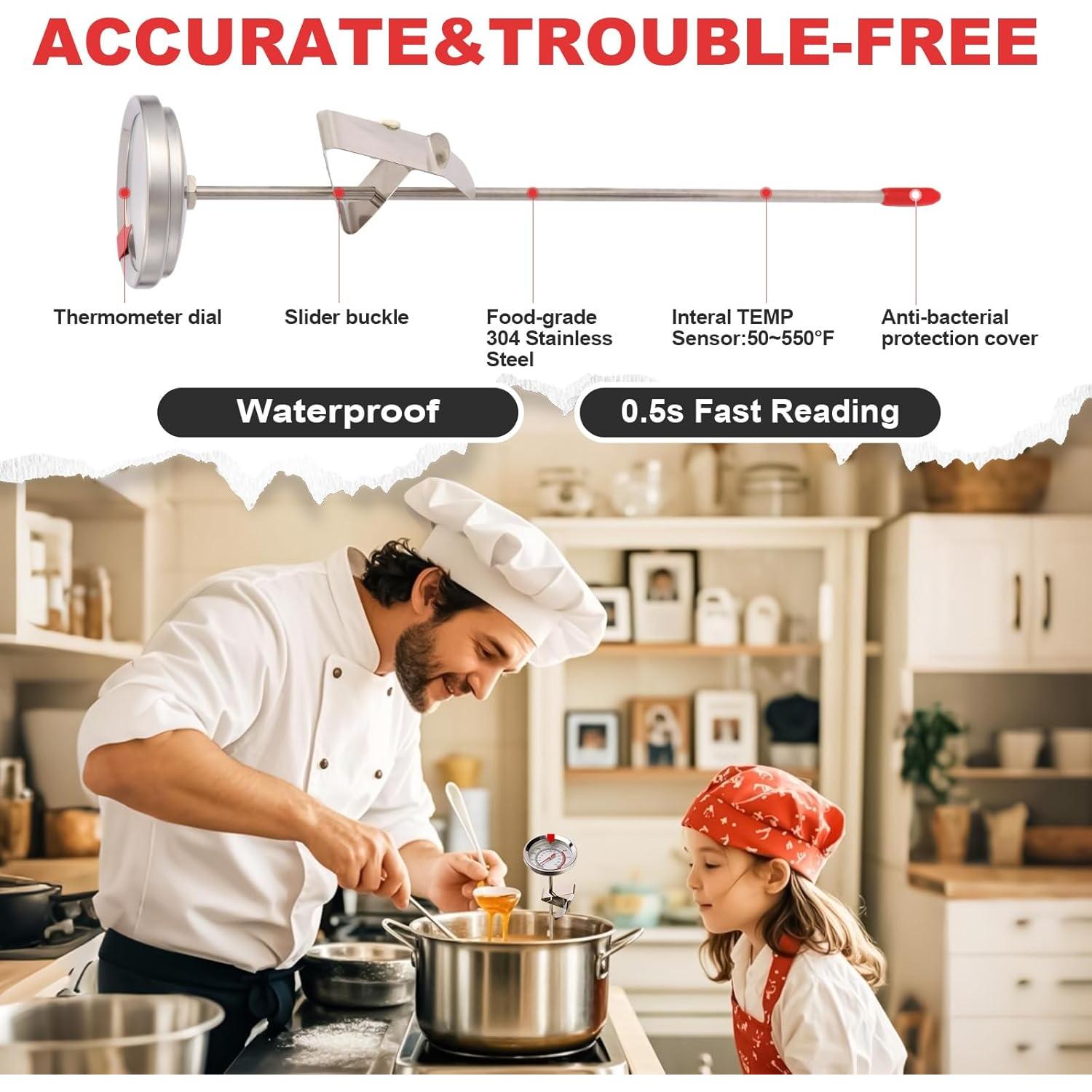 Termómetro de Caramelo y Aceite Telead 22.86 cm Inoxidable