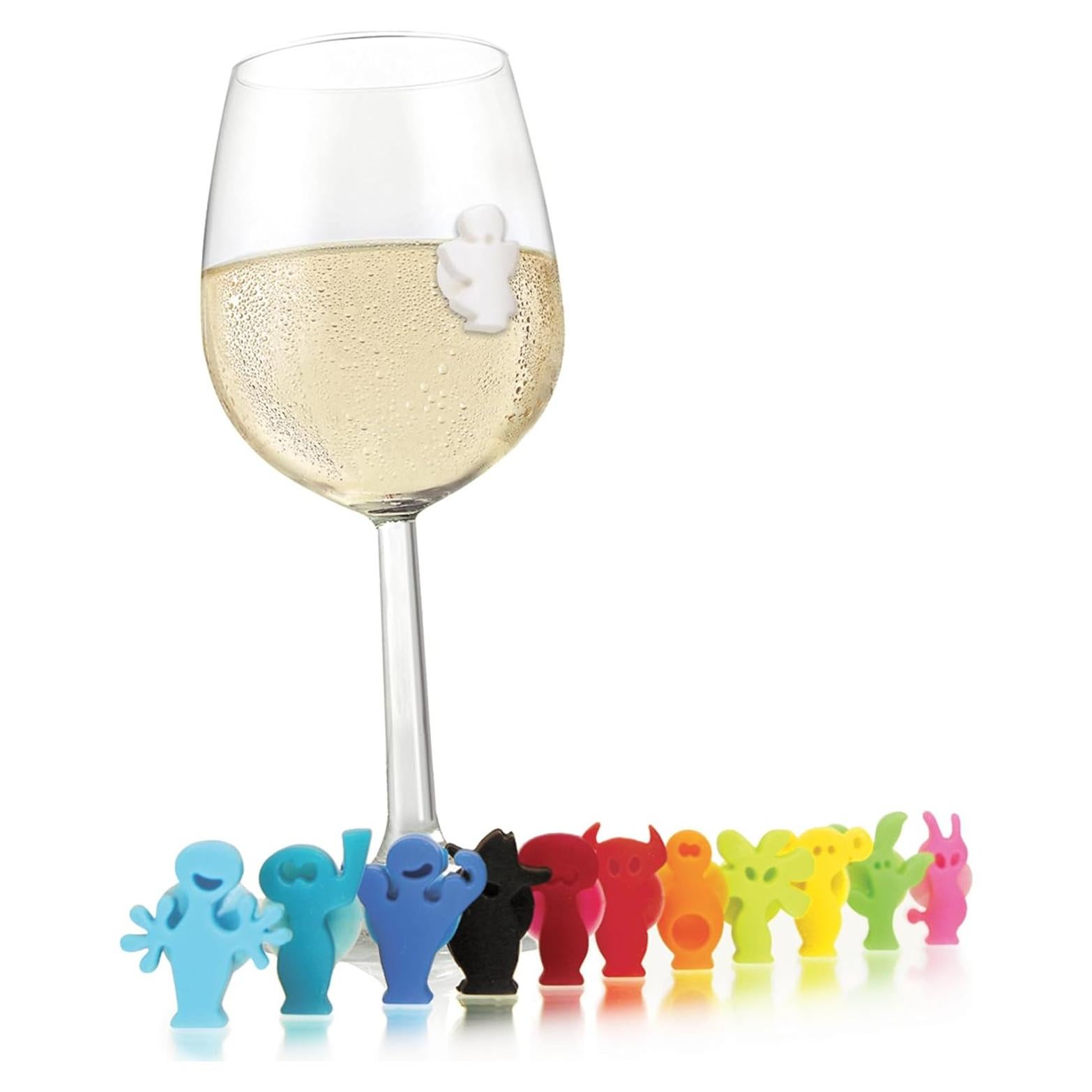 Juego de Marcadores de Vino Vacu Vin - 12 Identificadores Coloridos