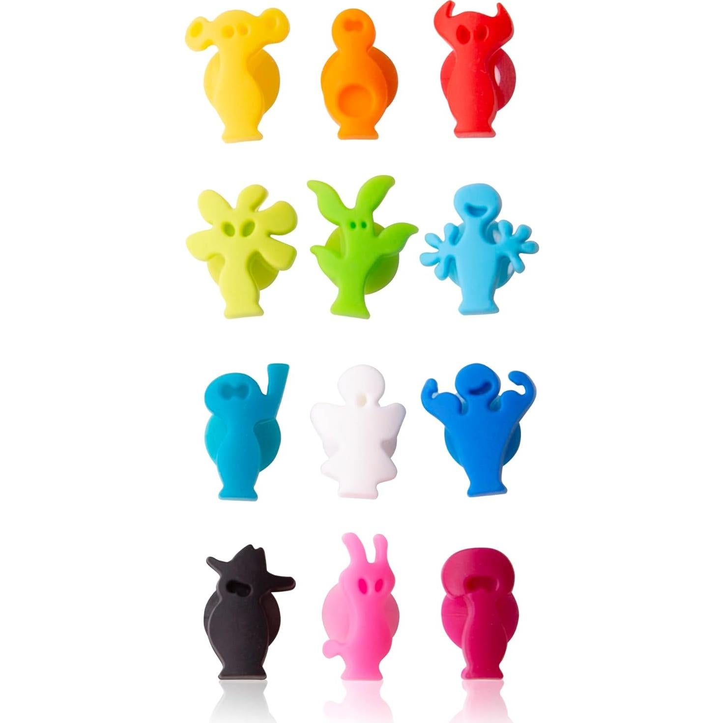 Juego de Marcadores de Vino Vacu Vin - 12 Identificadores Coloridos