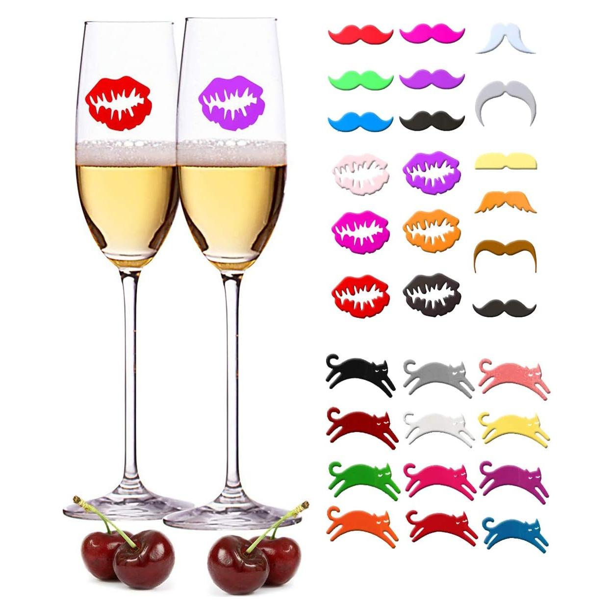 Marcadores de Copas de Vino de Silicona WZT - 30 Piezas Multiusos