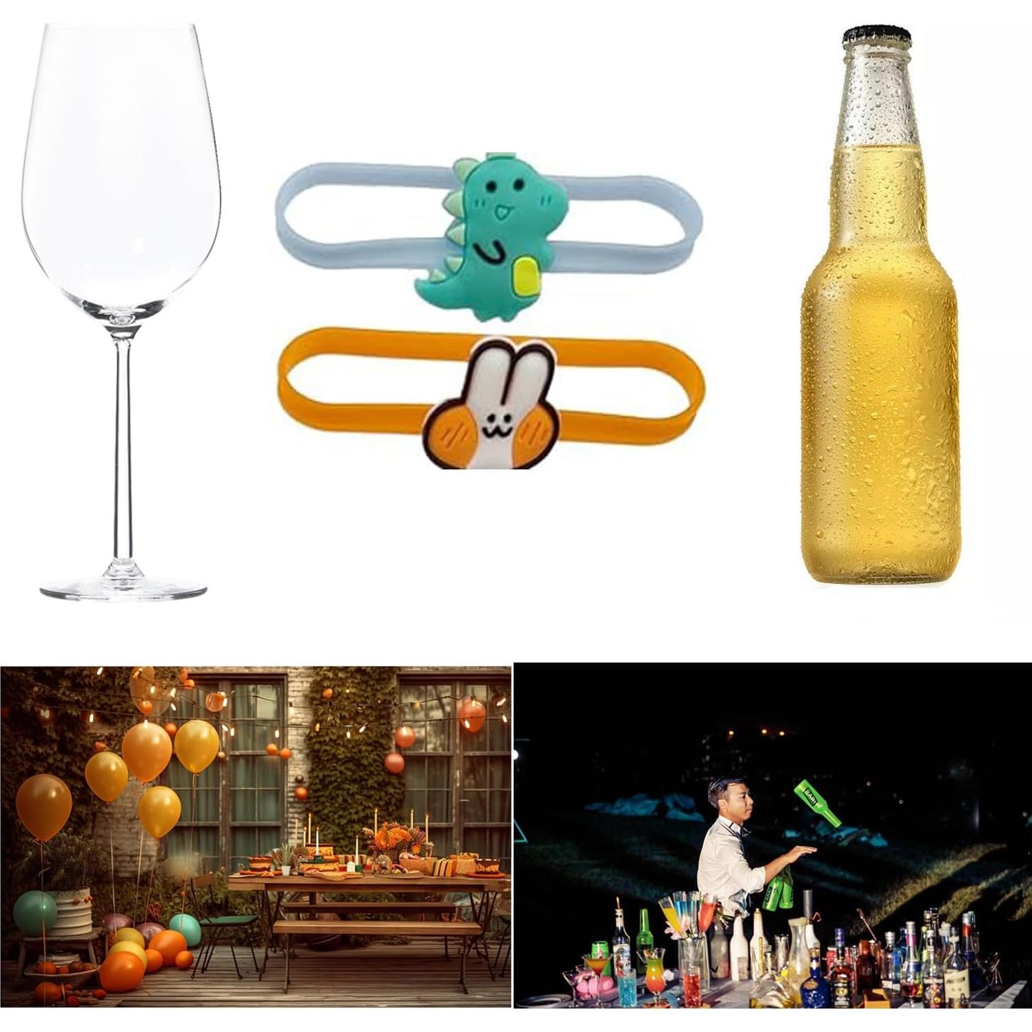 Marcadores de Bebida de Silicona Ackron - 18 Piezas Multicolor