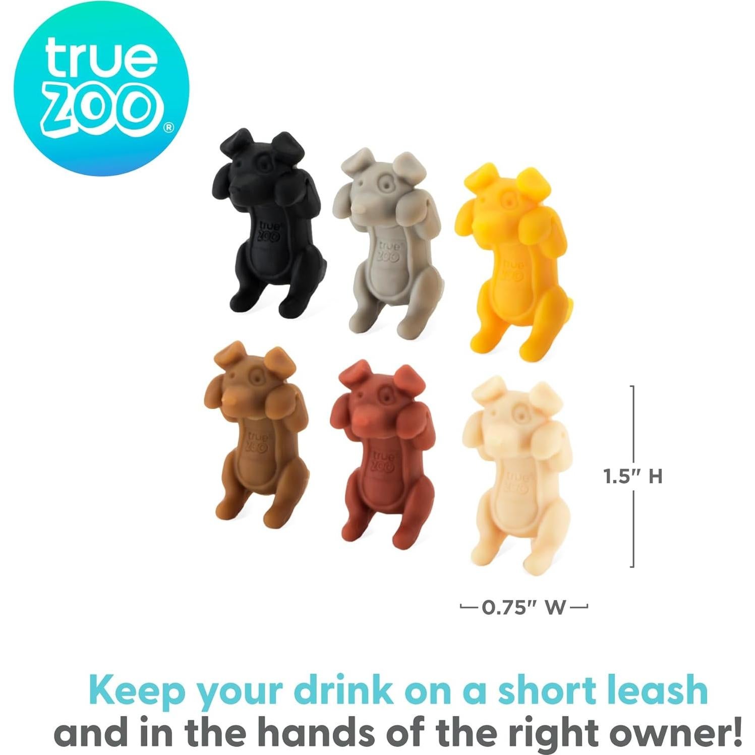 Set de 6 Marcadores de Bebida de Silicona para Perros True Zoo