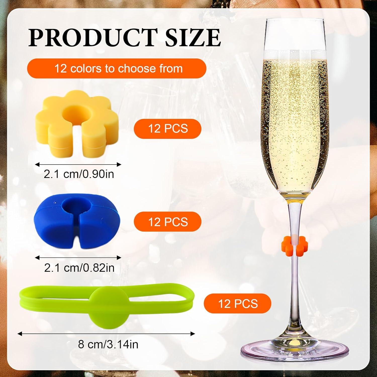 Set de 36 Marcadores de Copas de Vino Reutilizables PKRFCJ