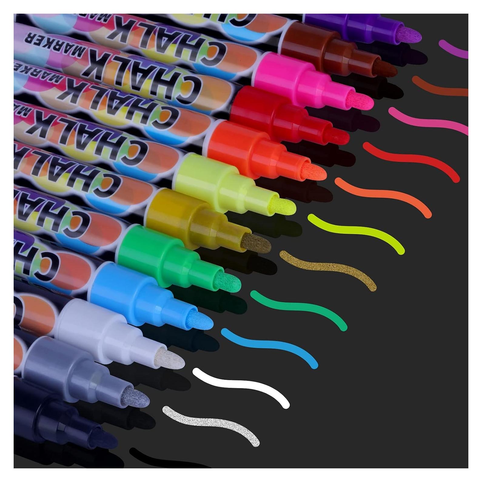 Marcadores de Tiza Líquida Borrables SAKEYR - 12 Colores Neón