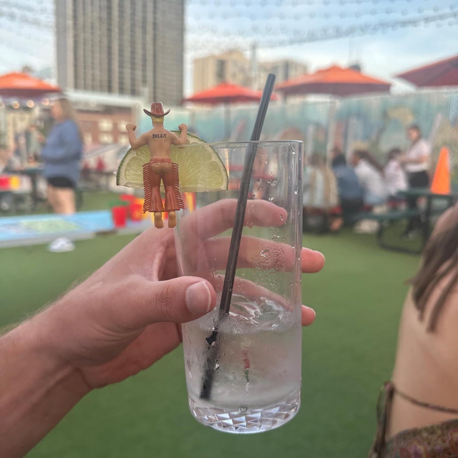 Marcadores de Bebida Reutilizables NPW para Copas - 4 Vaqueros