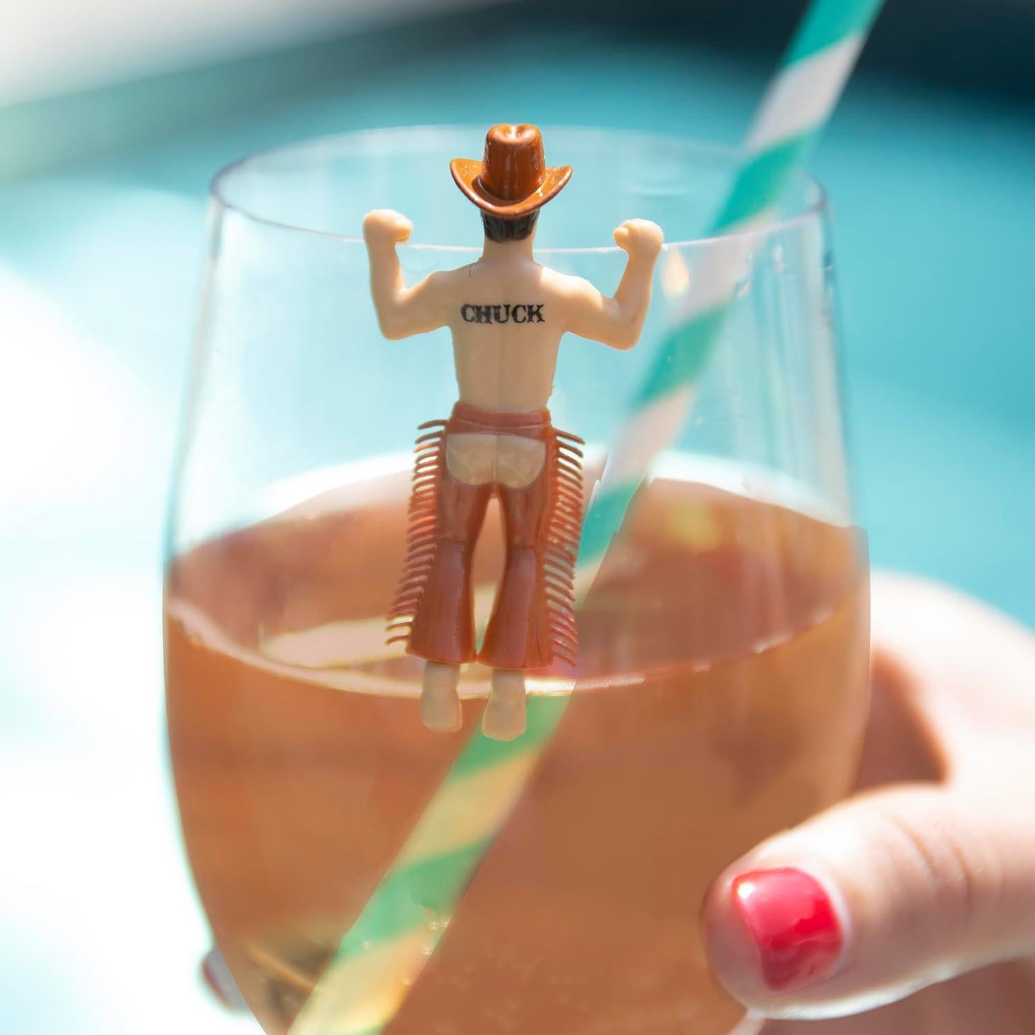 Marcadores de Bebida Reutilizables NPW para Copas - 4 Vaqueros