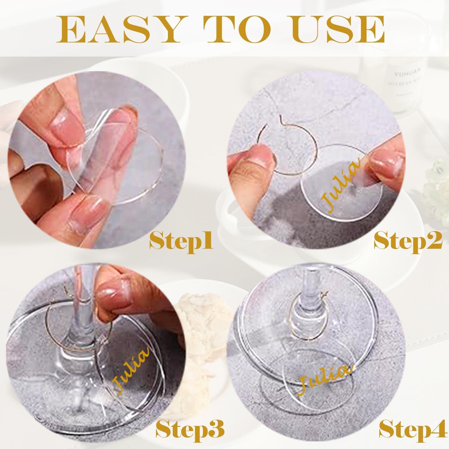 50 Marcadores de Copas de Vino Acrílicos Reutilizables con Bolígrafos