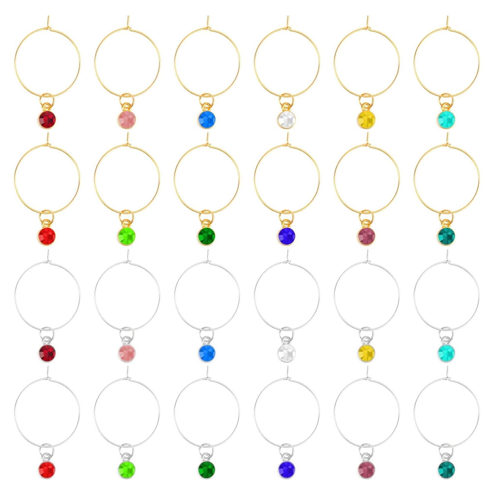 Paquete de 24 marcadores de copas de vino Bruislard oro y plata