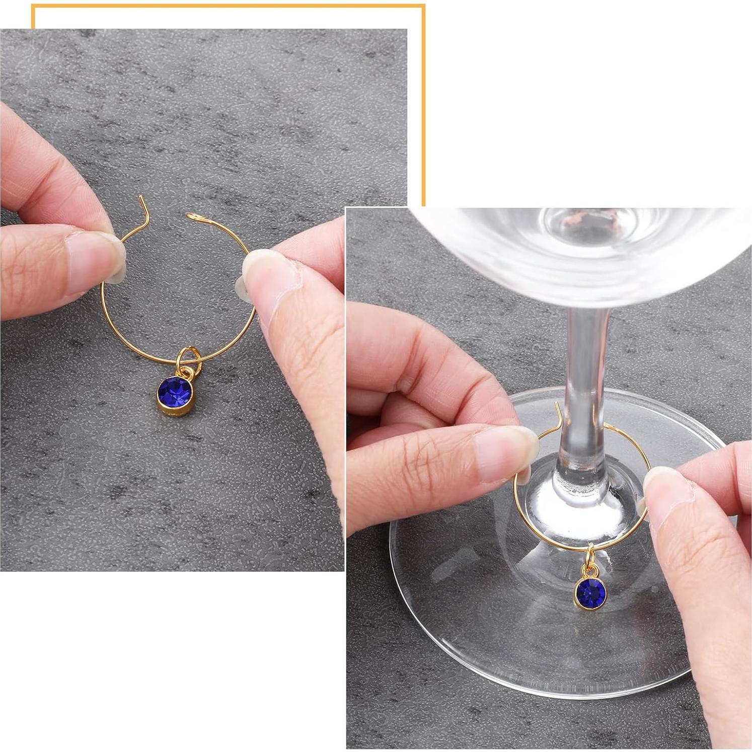 Paquete de 24 marcadores de copas de vino Bruislard oro y plata