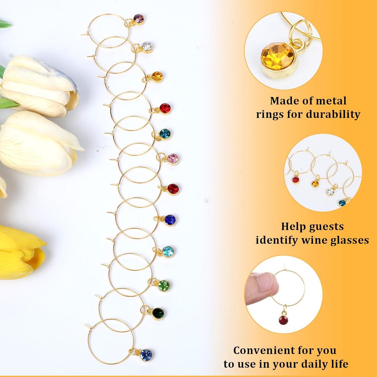 Paquete de 24 marcadores de copas de vino Bruislard oro y plata
