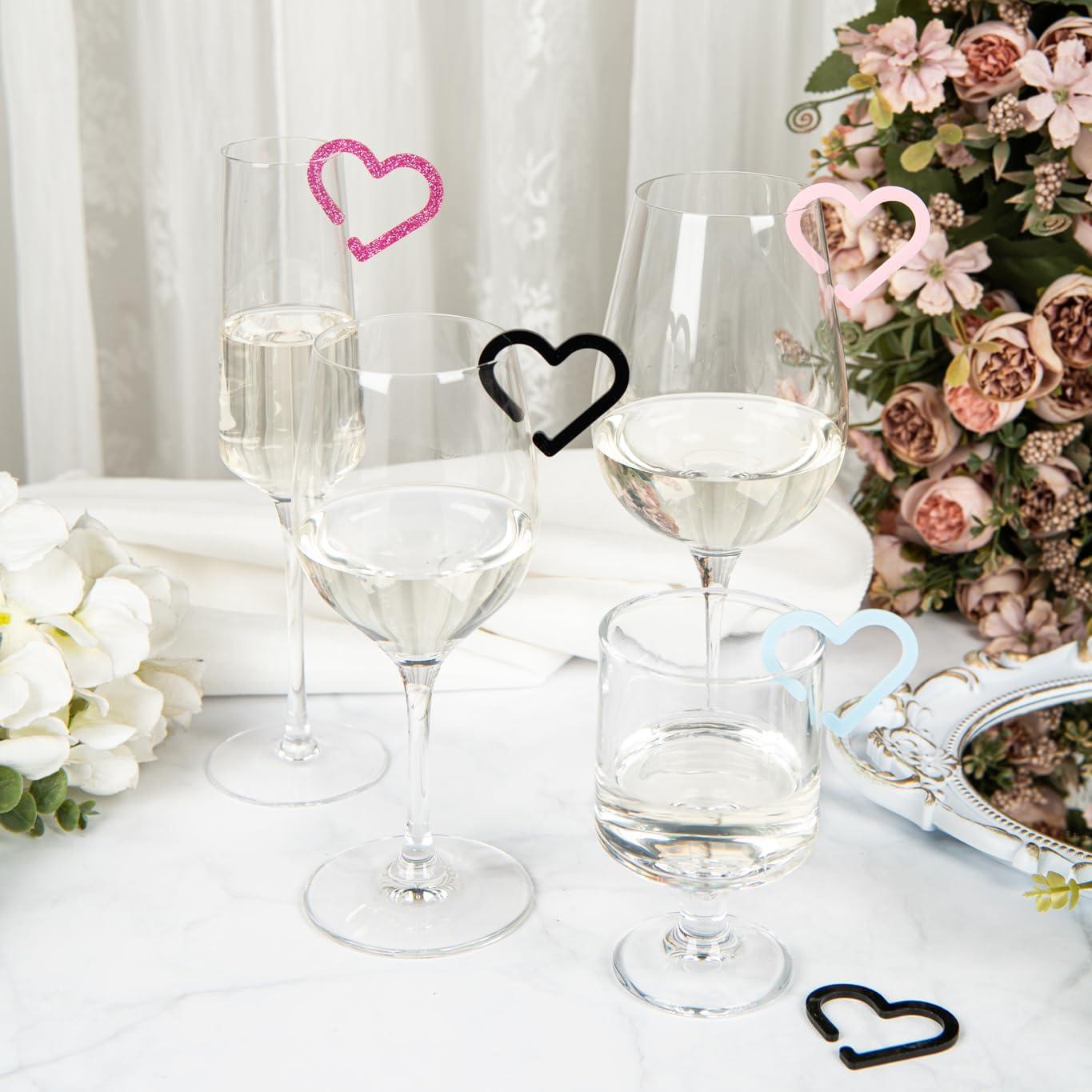 Marcadores de Bebida Reutilizables Mooliynsur 16 Piezas Corazón