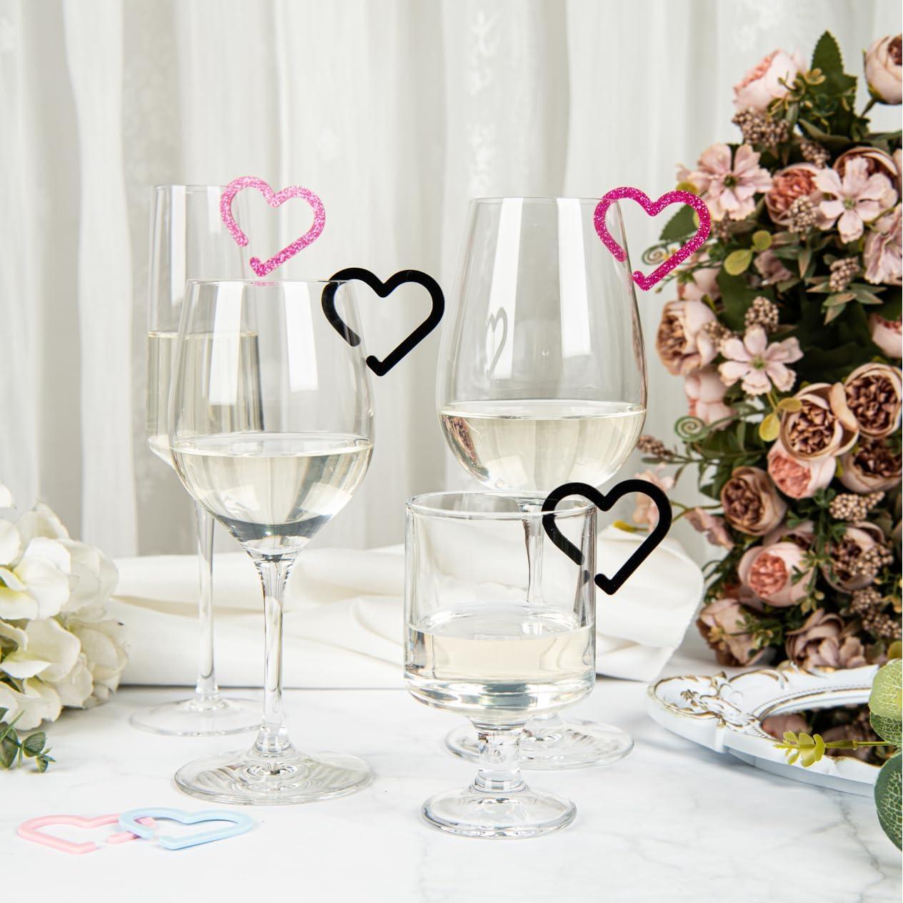 Marcadores de Bebida Reutilizables Mooliynsur 16 Piezas Corazón