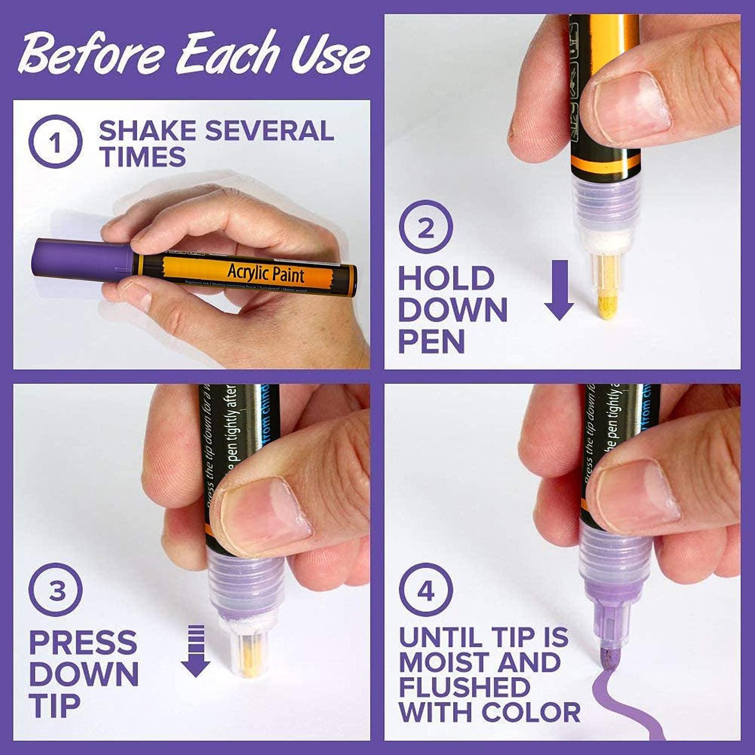 Juego de Marcadores Acrílicos IRIS & OLIVIA - 12 Colores para Pintura