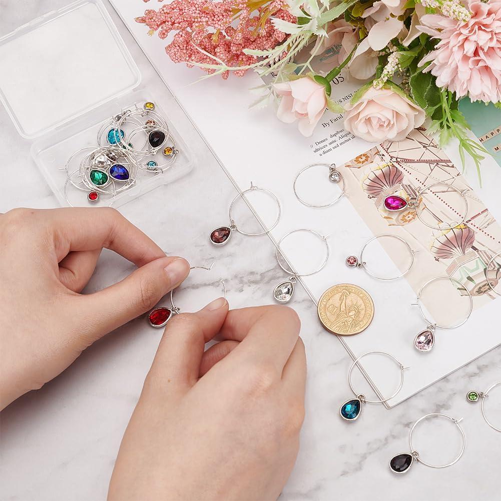 Marcadores de Copas de Vino BENECREAT 24 Piezas Rhinestone