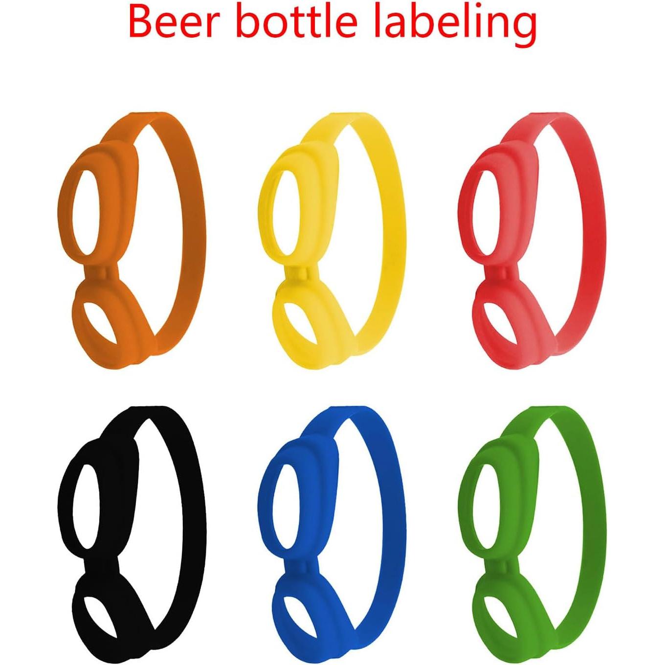 Juego de 6 Etiquetas de Silicona para Botellas de Cerveza EINCORN