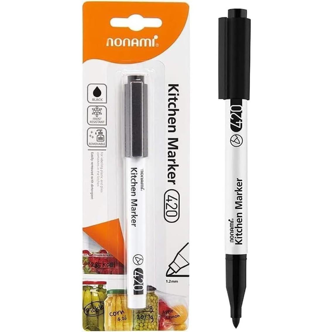 Marcador de Cocina Borrable JSEVEN Negro 2 Piezas Punta Fina