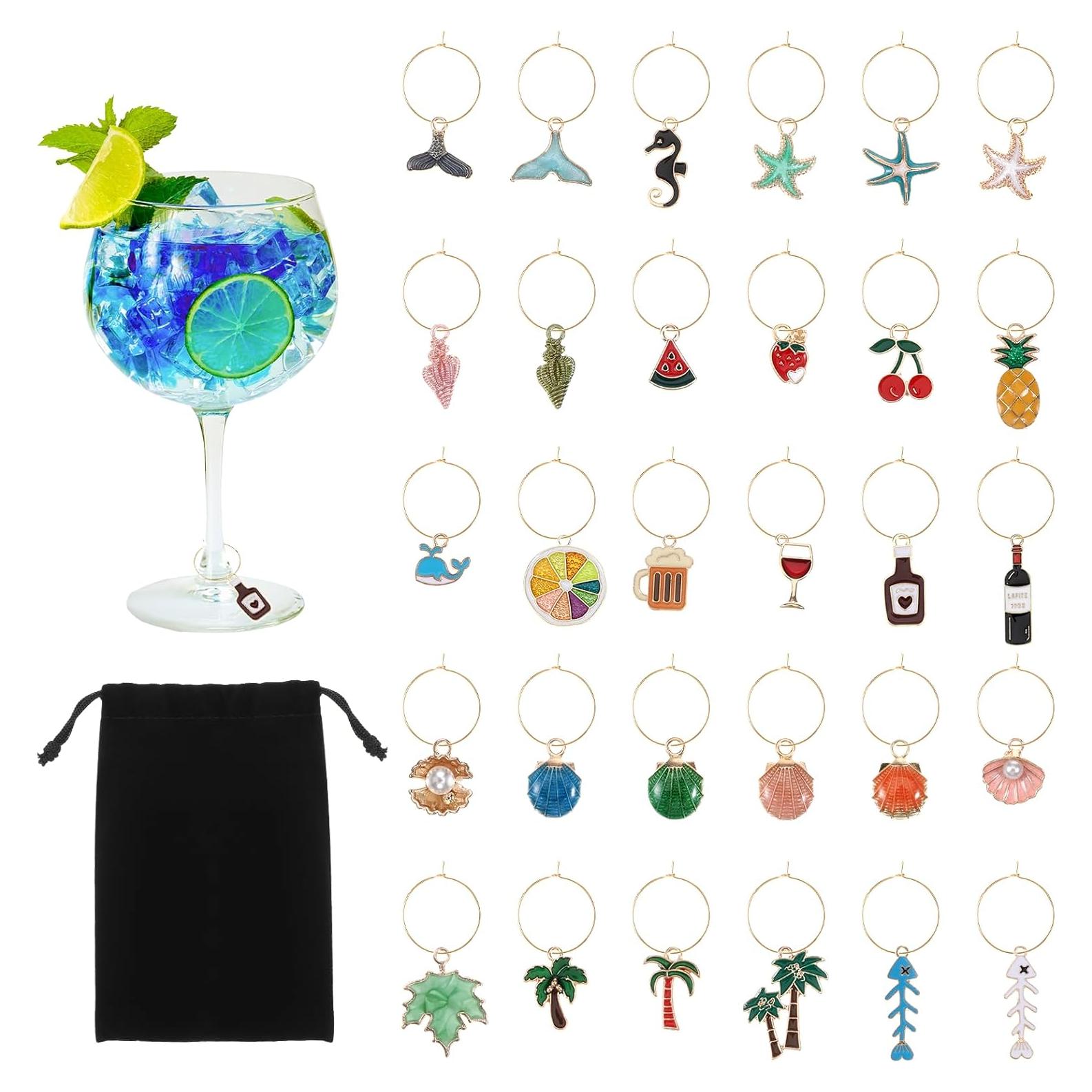 30 Marcadores de Copas de Vino BOHUIZ Identificadores Coloridos