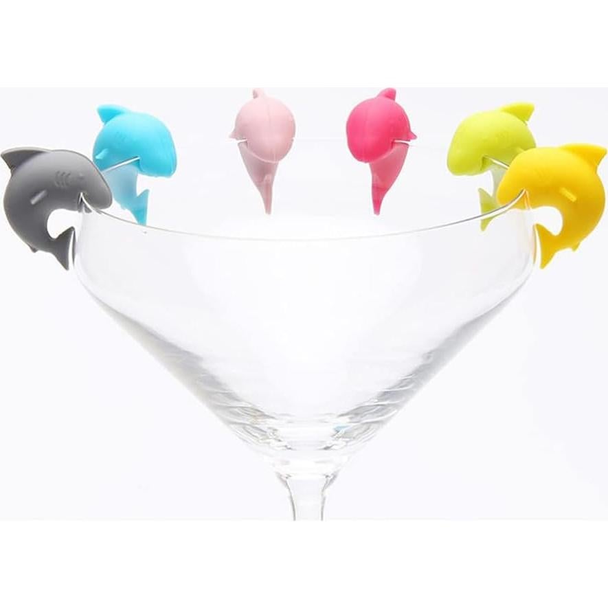 Juego de 6 Marcadores de Copas de Vino Silicona Golandstar