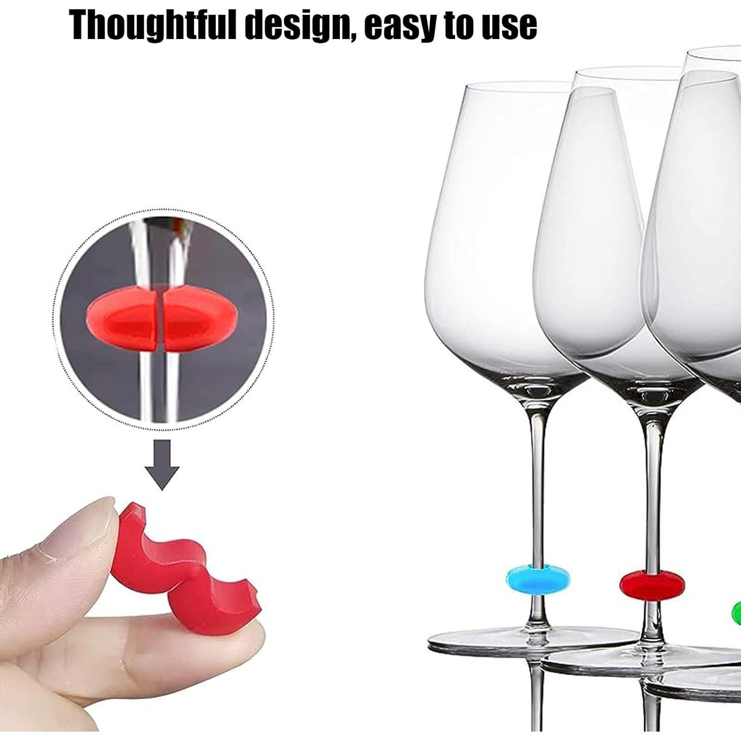 Marcadores de Copas de Vino TuTuYa, 36 Piezas Silicona Reutilizables