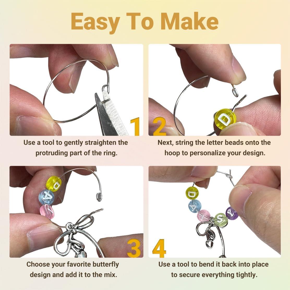 Kit de Charms para Copas de Vino DIY - 50 Piezas con Cuentas de Alfabeto