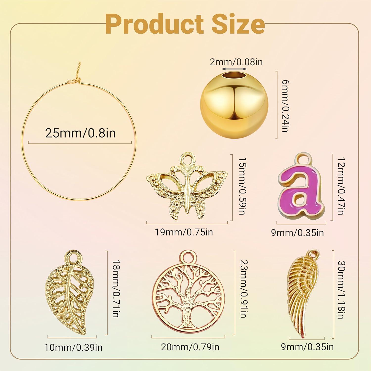 Kit de Charms para Copas de Vino DIY - 50 Piezas con Cuentas de Alfabeto