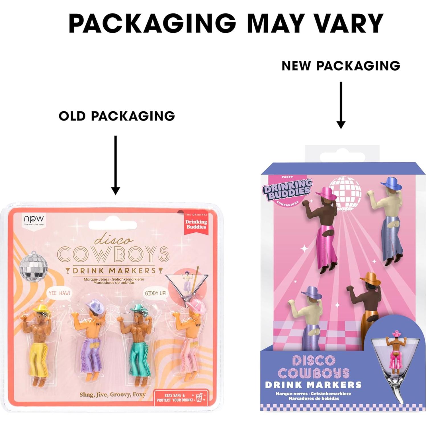 Marcadores de Bebida Cowboy Disco NPW - Paquete de 4