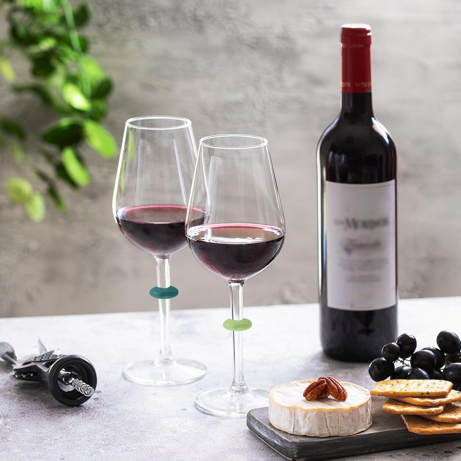 Marcadores de Copas de Vino Boao - 24 Piezas de Silicona Multicolor