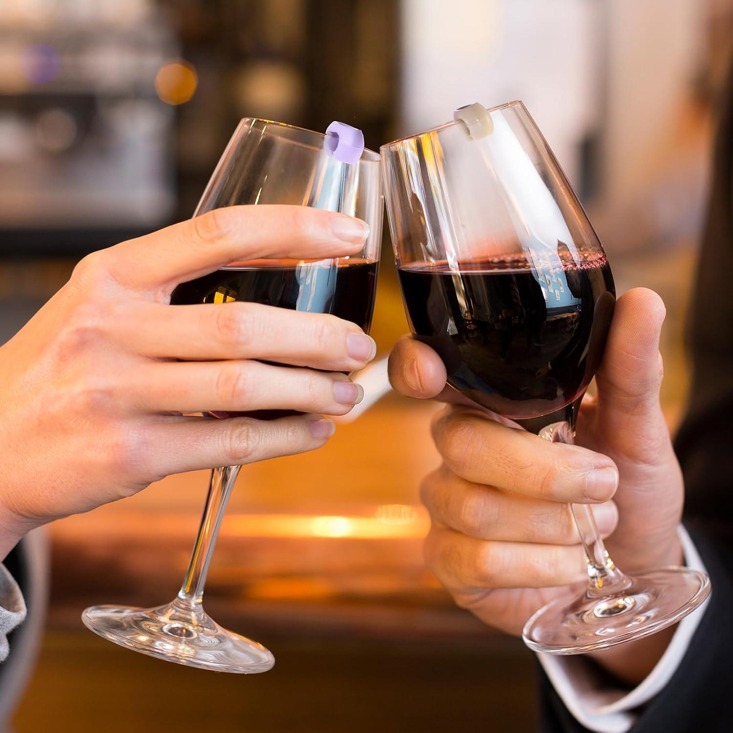 Marcadores de Copas de Vino Boao - 24 Piezas de Silicona Multicolor