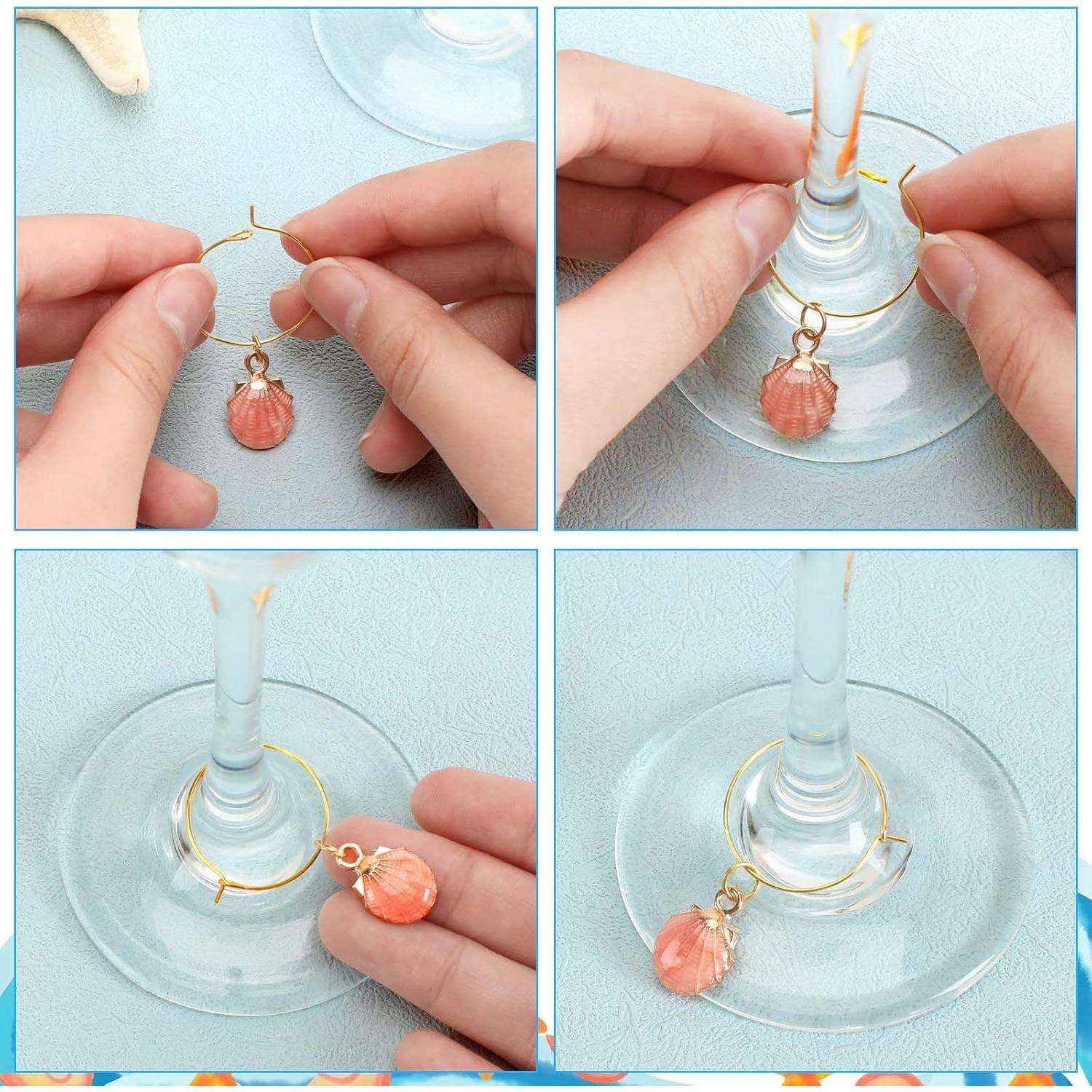 SANNIX 24 Encantos para Copas de Vino - Decoración Playa