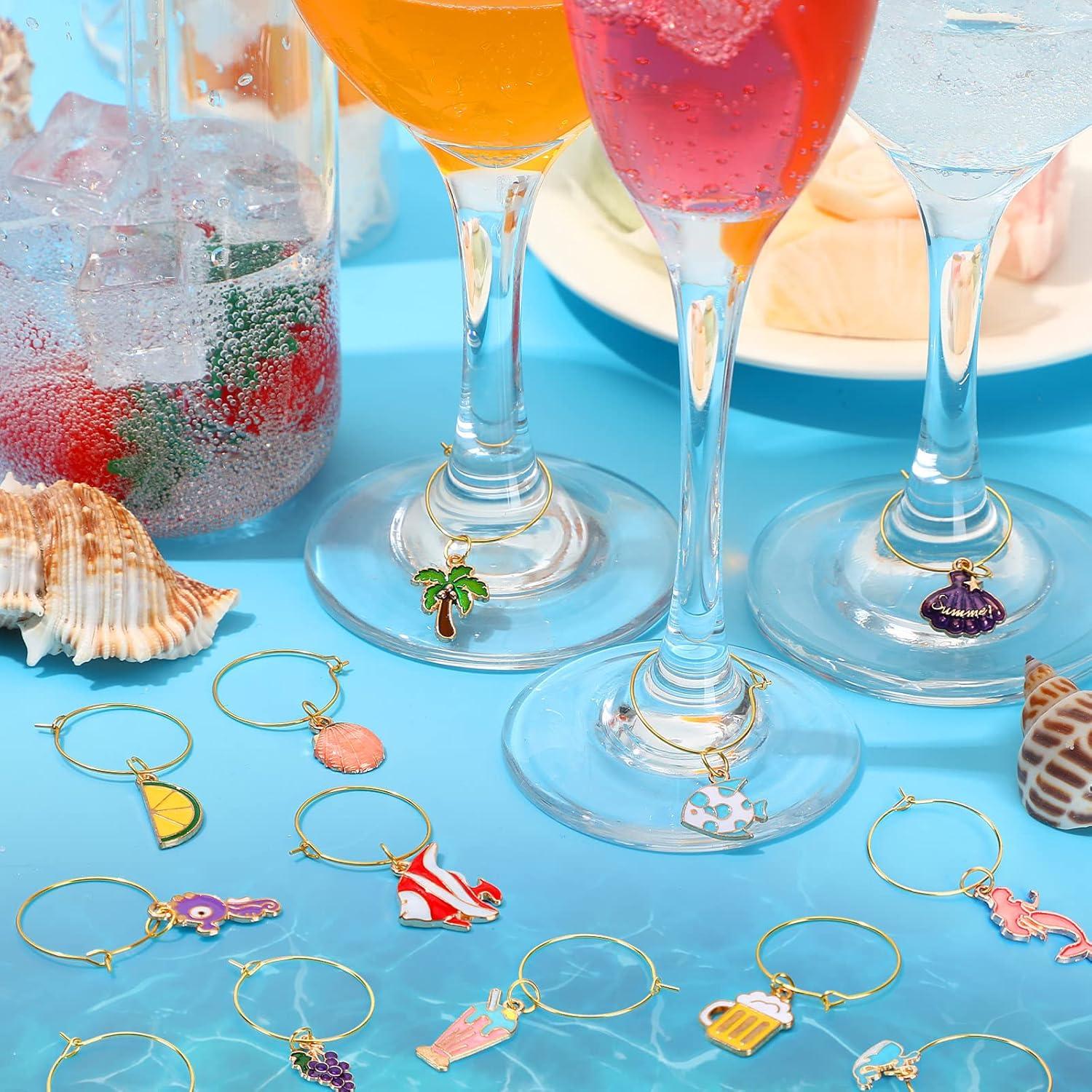 SANNIX 24 Encantos para Copas de Vino - Decoración Playa