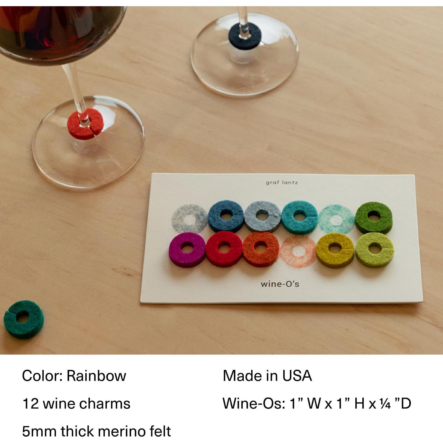 Marcadores de Bebida Graf Lantz 12 Colores Arcoíris de Lana Merino