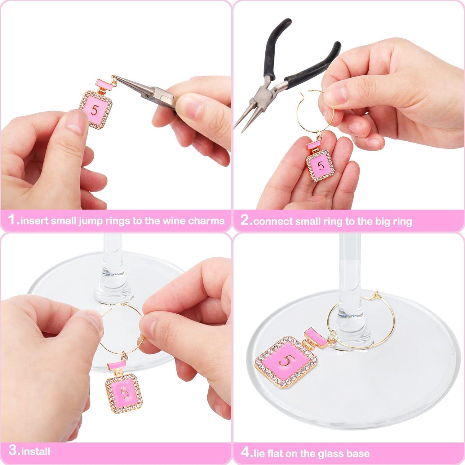 Encantos para Copas de Vino AIERSA - 16 Marcadores Dorados