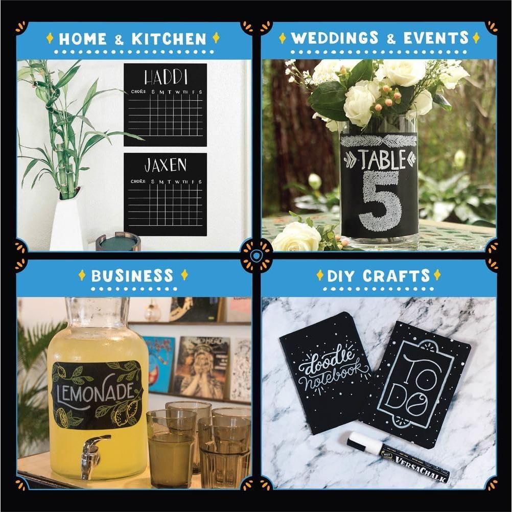 Marcadores de Vino VersaChalk, Set de 6 Colores 3mm Punta Fina