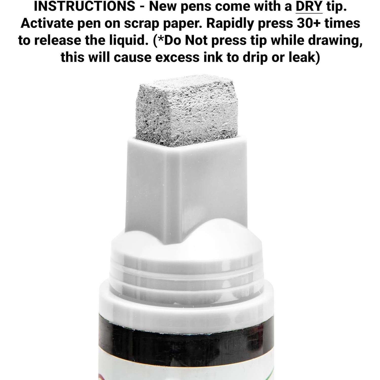 Marcador de Tiza Líquida para Ventanas Arcoíris 15mm Blanco