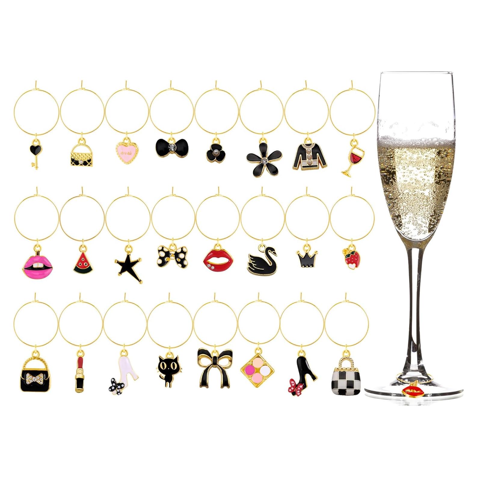 Marcadores de Copas de Vino Junkin 24 Piezas Estilo Bonito