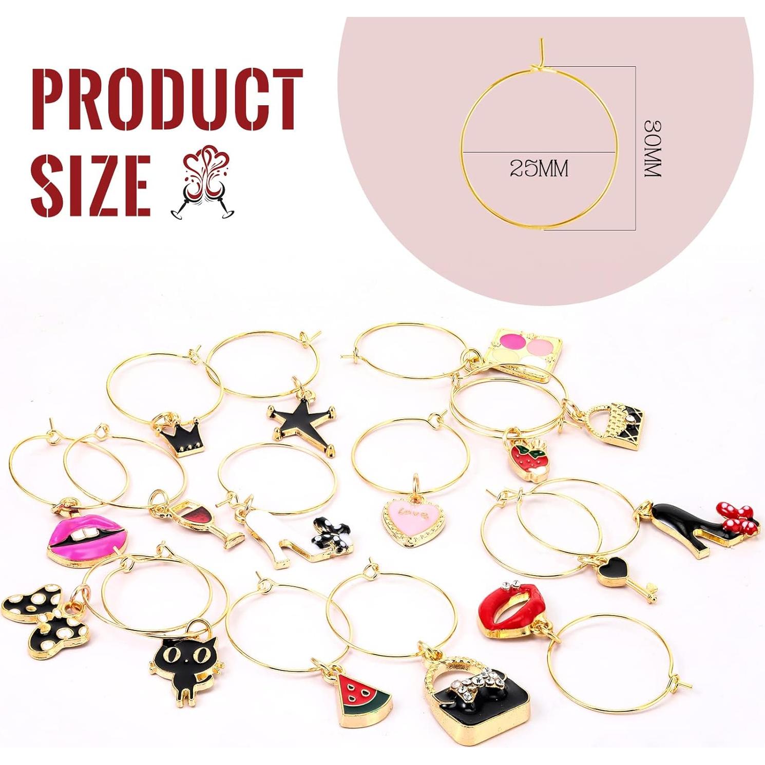 Marcadores de Copas de Vino Junkin 24 Piezas Estilo Bonito