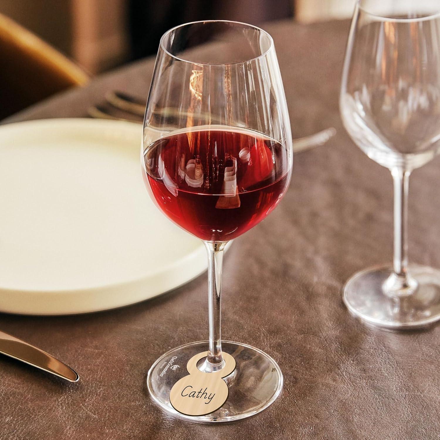 60 Encantos de Madera para Copas de Vino con Bolígrafo